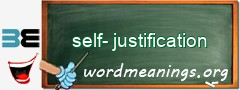 WordMeaning blackboard for self-justification